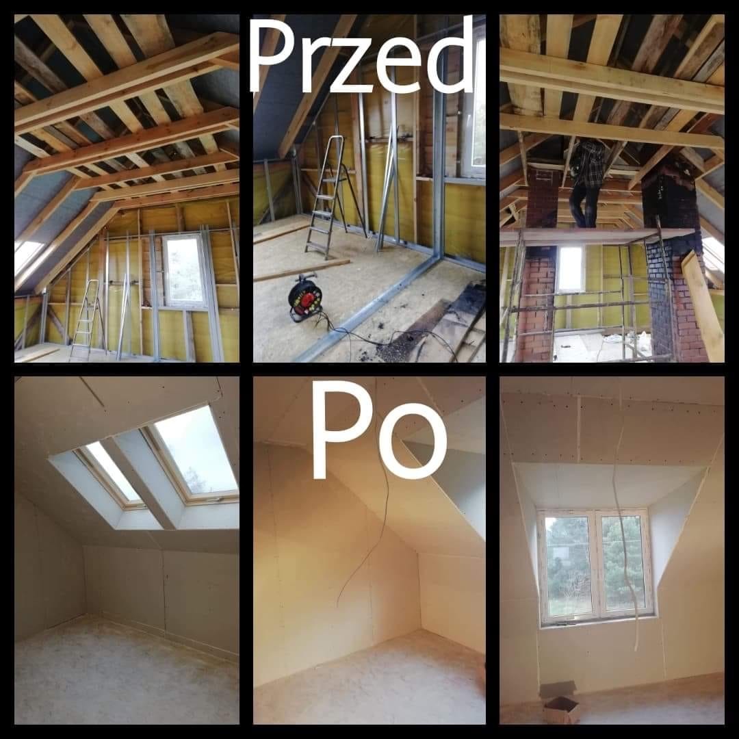 Poddasze przed i po adaptacji – zestawienie zdjęć